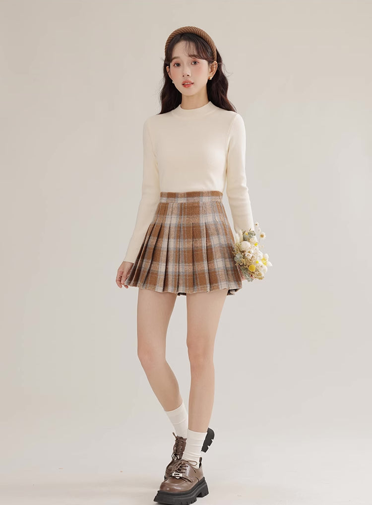 Toasted Plaid Pleated Tennis Skirt (3 Colors)