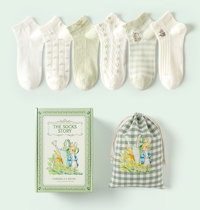 Spring Peter Rabbit Ankle Socks Set (Green)
