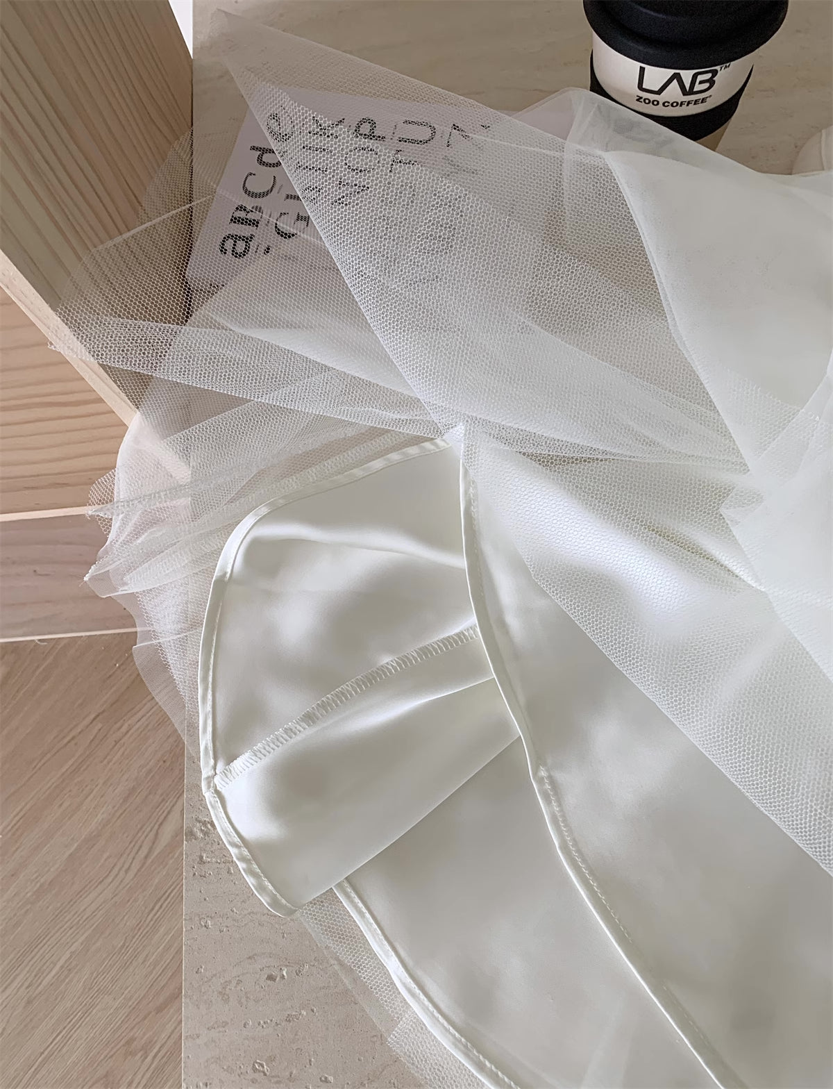 Ballet Tulle Mini Dress (White)