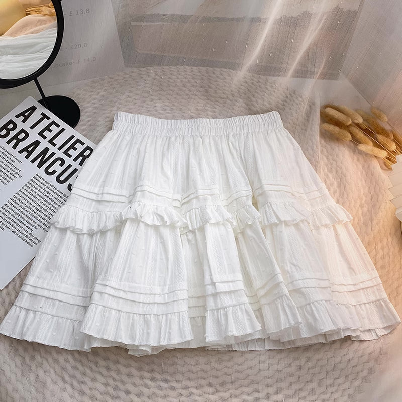 Dobby Tiered Mini Skirt (2 Colors)