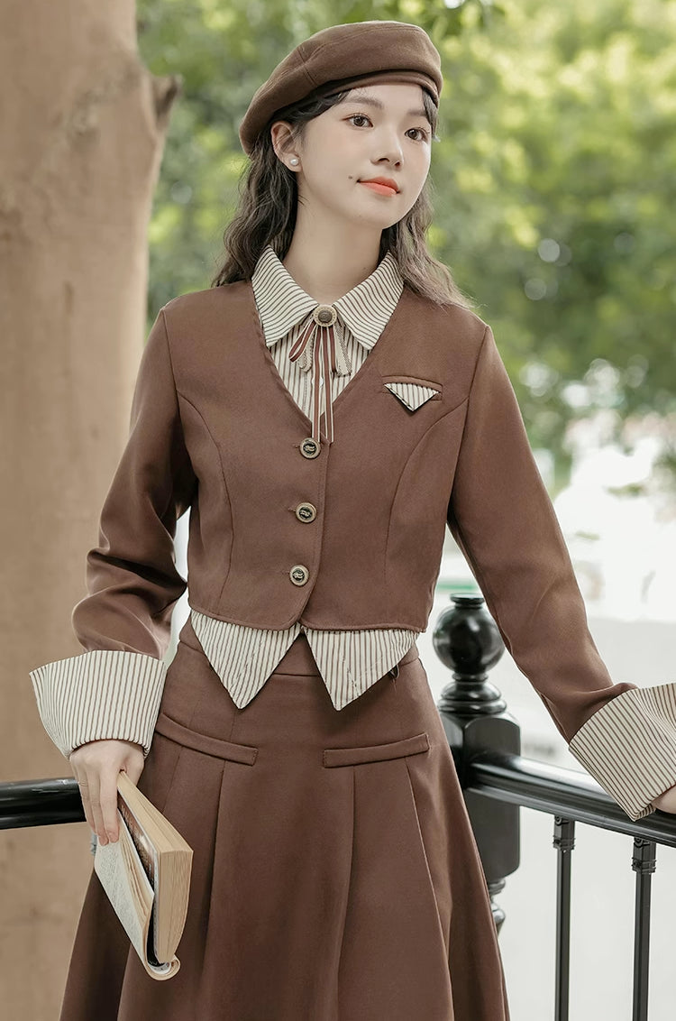 Academia Two-Piece Set (Brown)