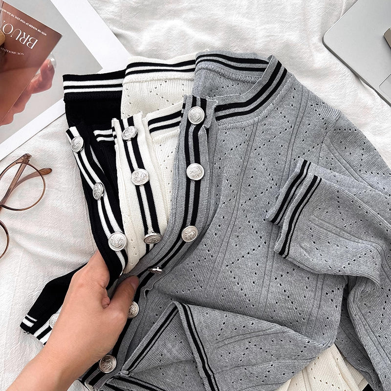Preppy Stripe 3-Piece Knit Set (3 Colors)