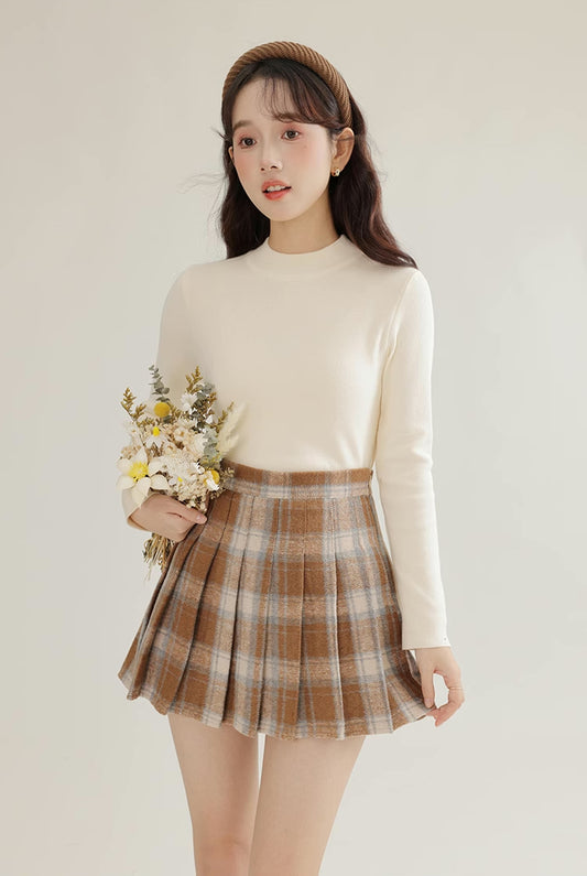 Toasted Plaid Pleated Tennis Skirt (3 Colors)