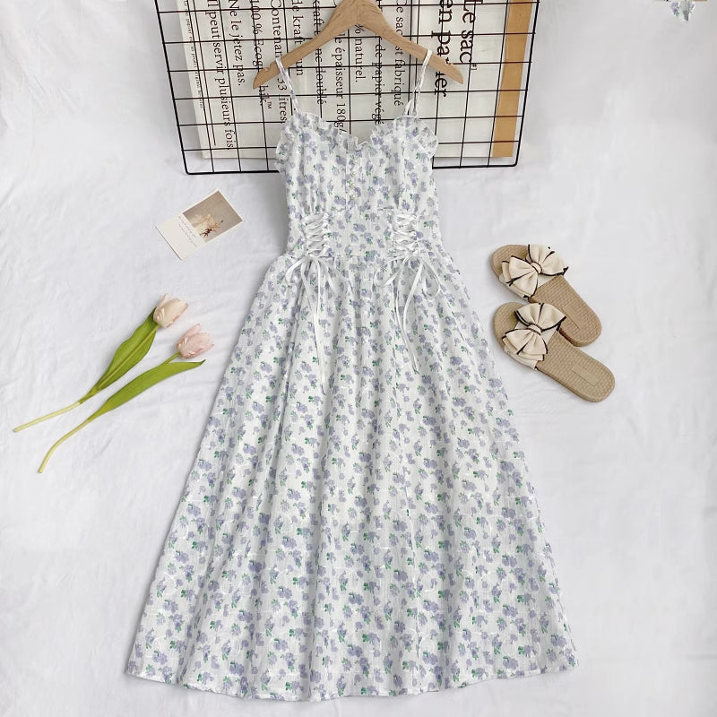 May Flowers Lace Up Cami Dress (3 Colors)