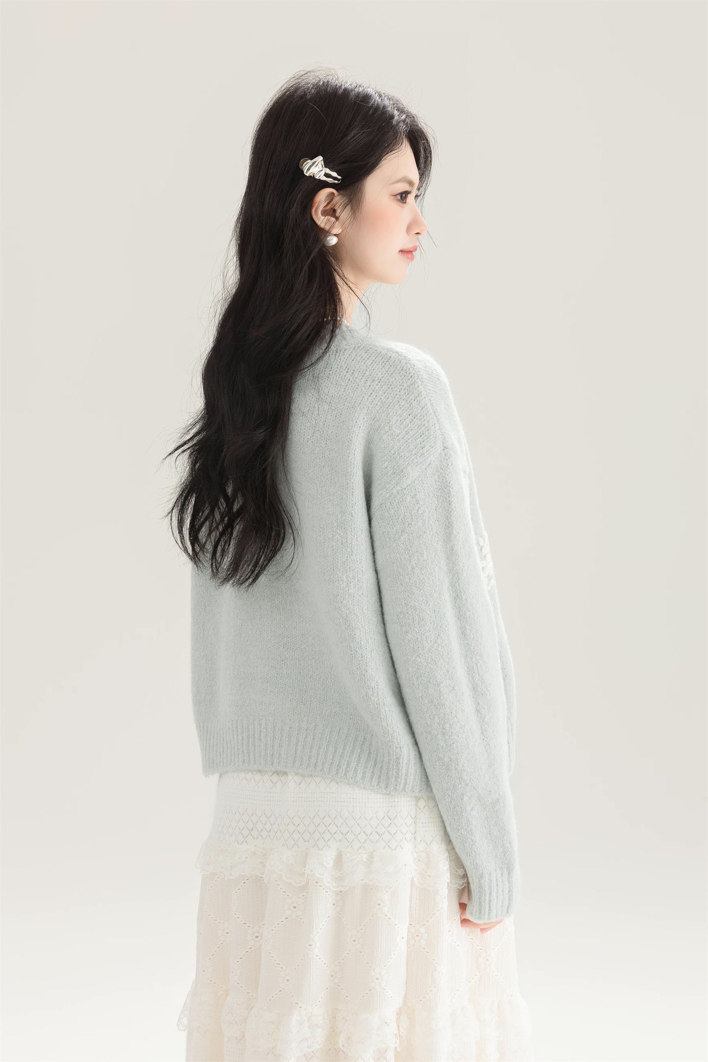 Ditsy Floral Round Neck Cardigan (4 Colors)