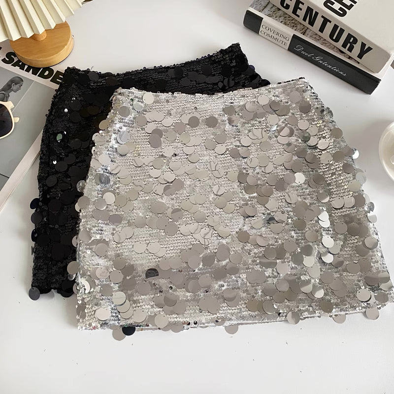 Chunky Sequin Mini Skirt (4 Colors)