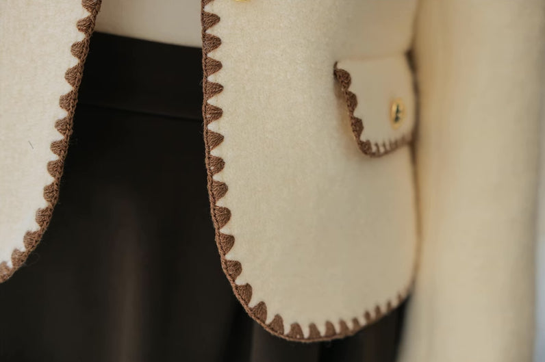 Boucle Tweed Jacket (Cream)