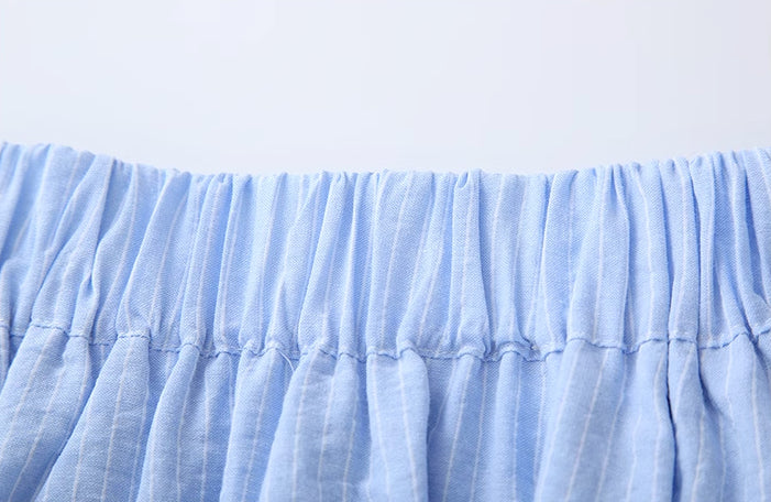 Alice Pinstripe Two-Piece Set (Blue)
