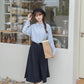 Belted Woven Midi Skirt (2 Colors)