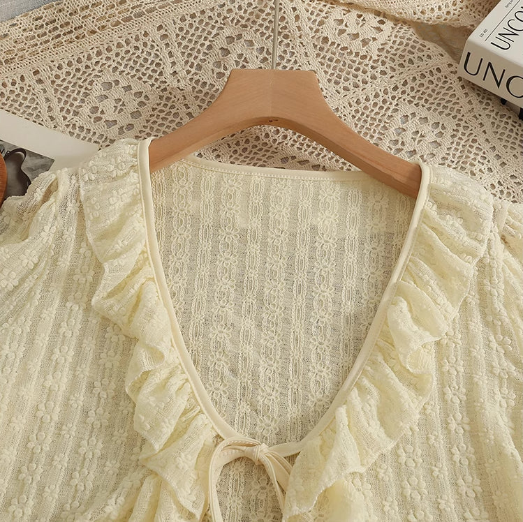 Sheer Floral Lace Tie Cardigan (3 Colors)