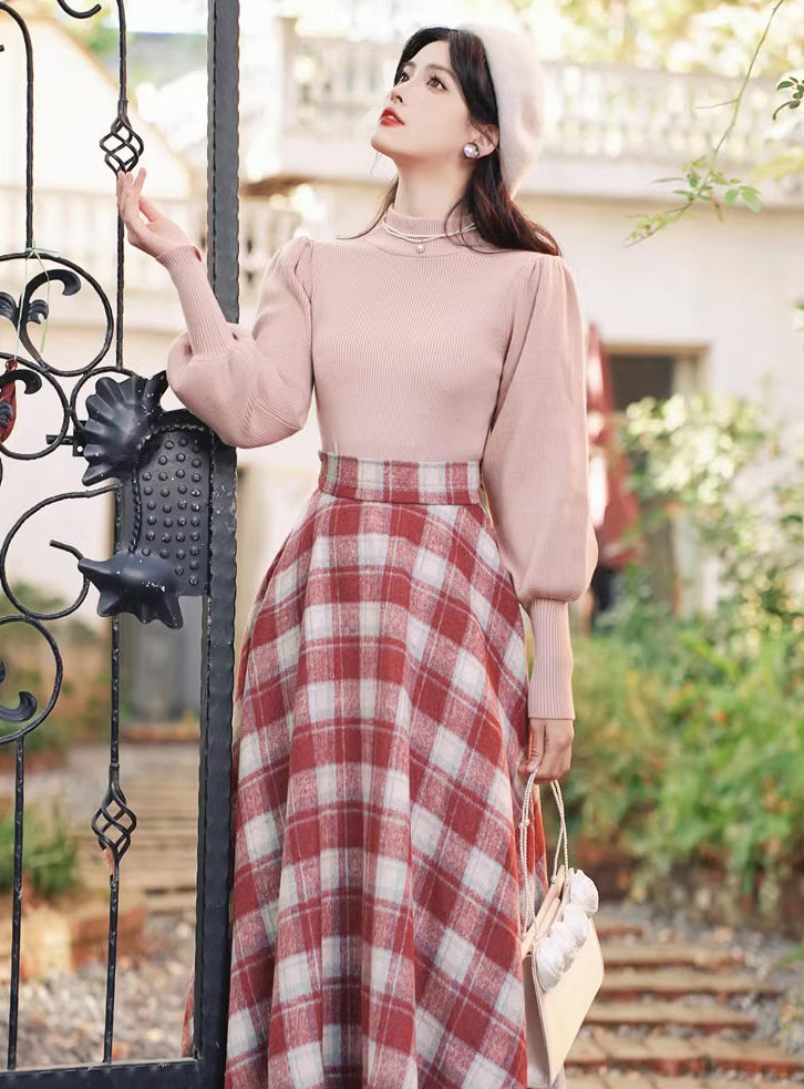 Toasted Plaid Midi Skirt (2 Colors)
