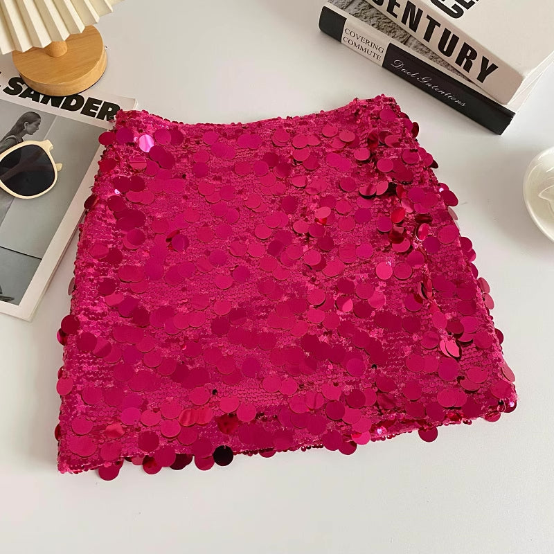 Chunky Sequin Mini Skirt (4 Colors)