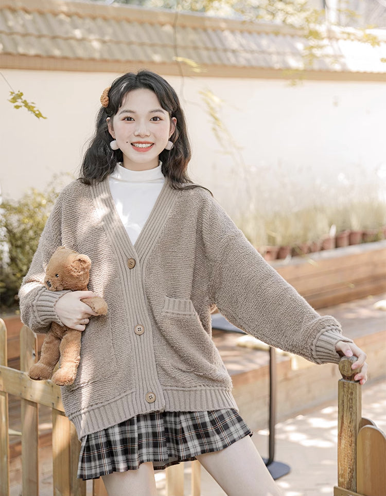 Terry Fleece Cardigan (3 Colors)