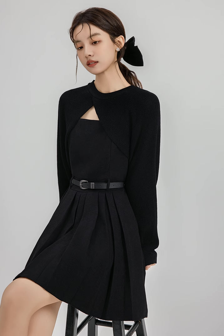 Two-Piece Mini Cami Dress & Sweater Set (2 Colors)