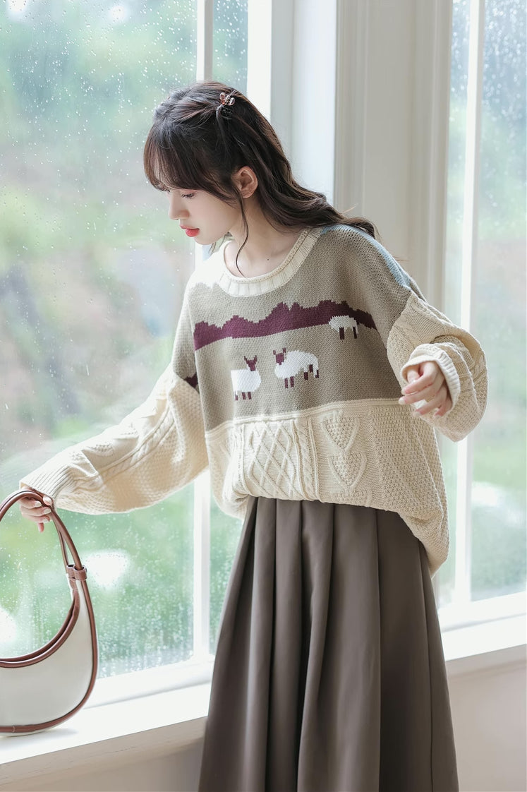 Sheep Country Sweater (Cream)