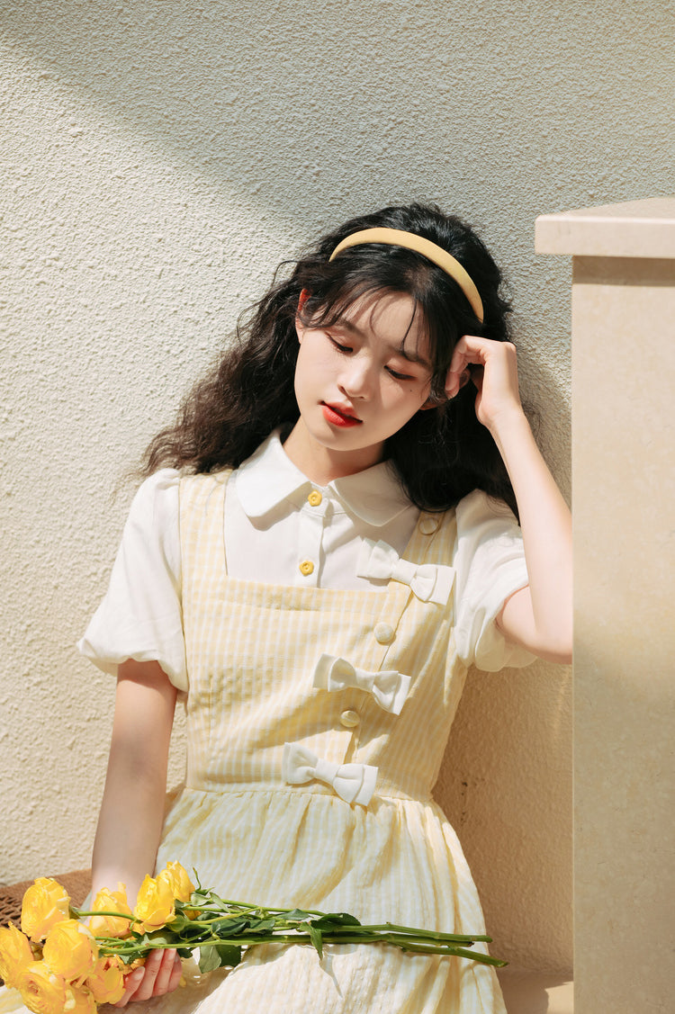 Gingham Bows Twofer Dress (3 Colors)