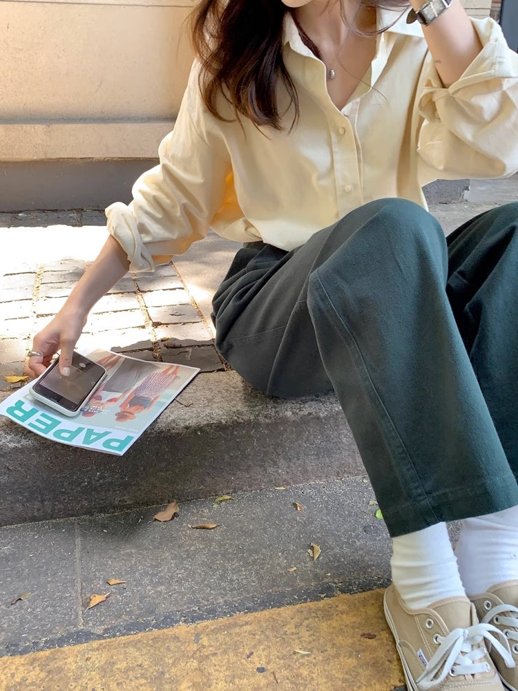 Boyfriend Button Up Shirt (6 Colors)