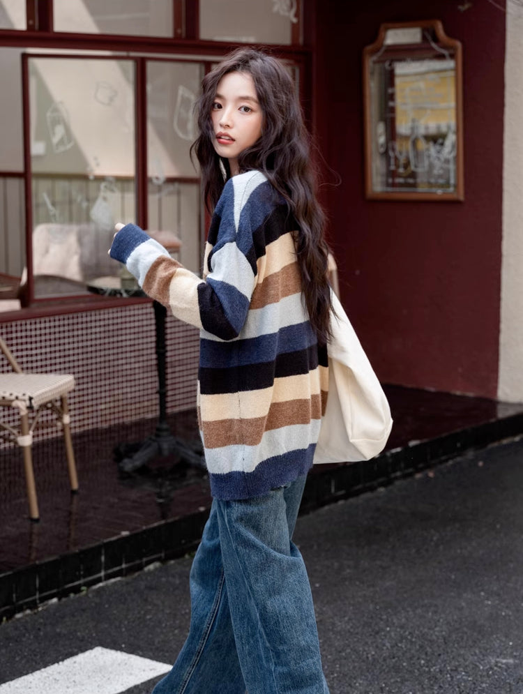Retro Stripe Cardigan (2 Colors)