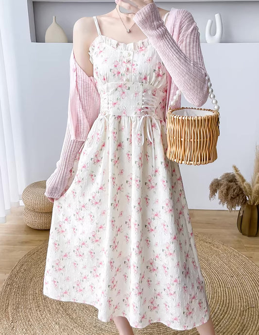 Hibiscus Lace Up Cami Dress (2 Colors)