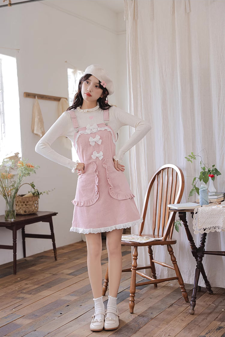Sweet Little Baker Mini Pinafore Dress (Pink)