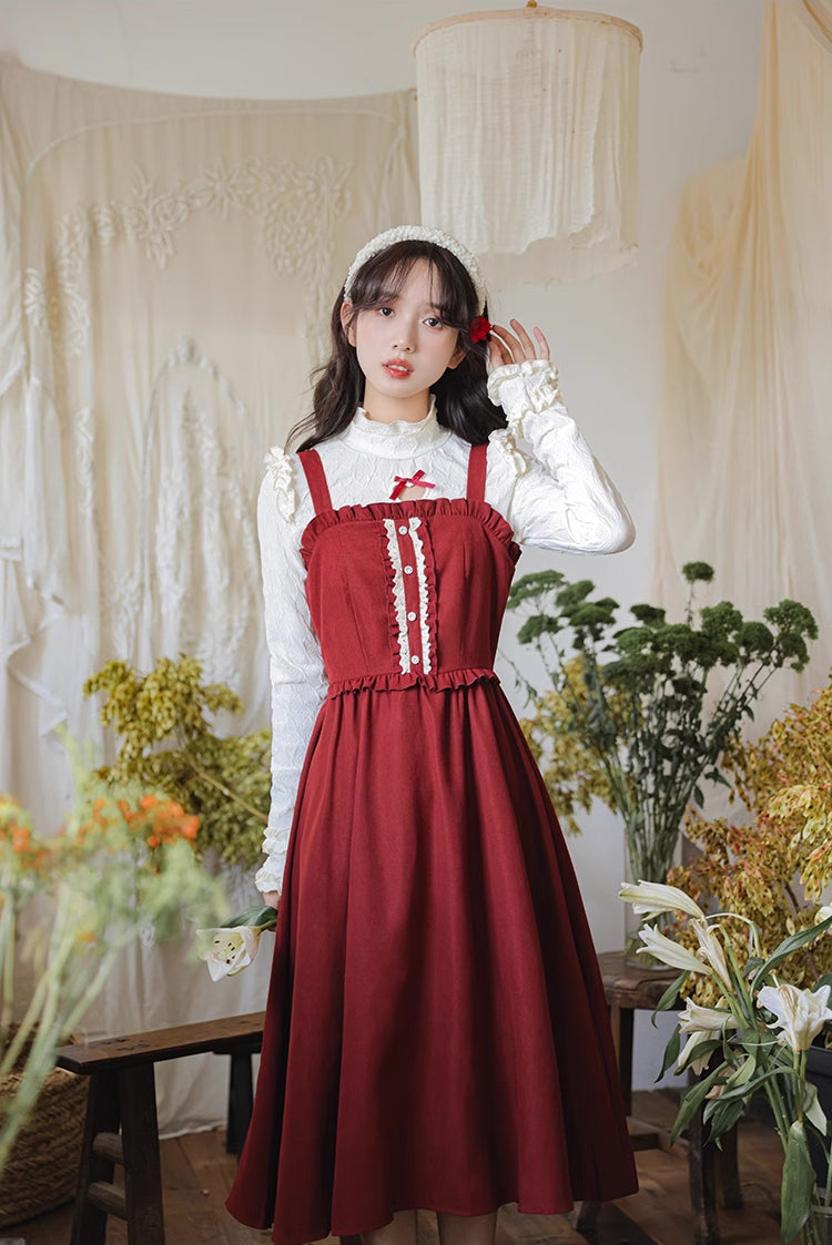 Frilly Bow Back Cami Dress (Red)