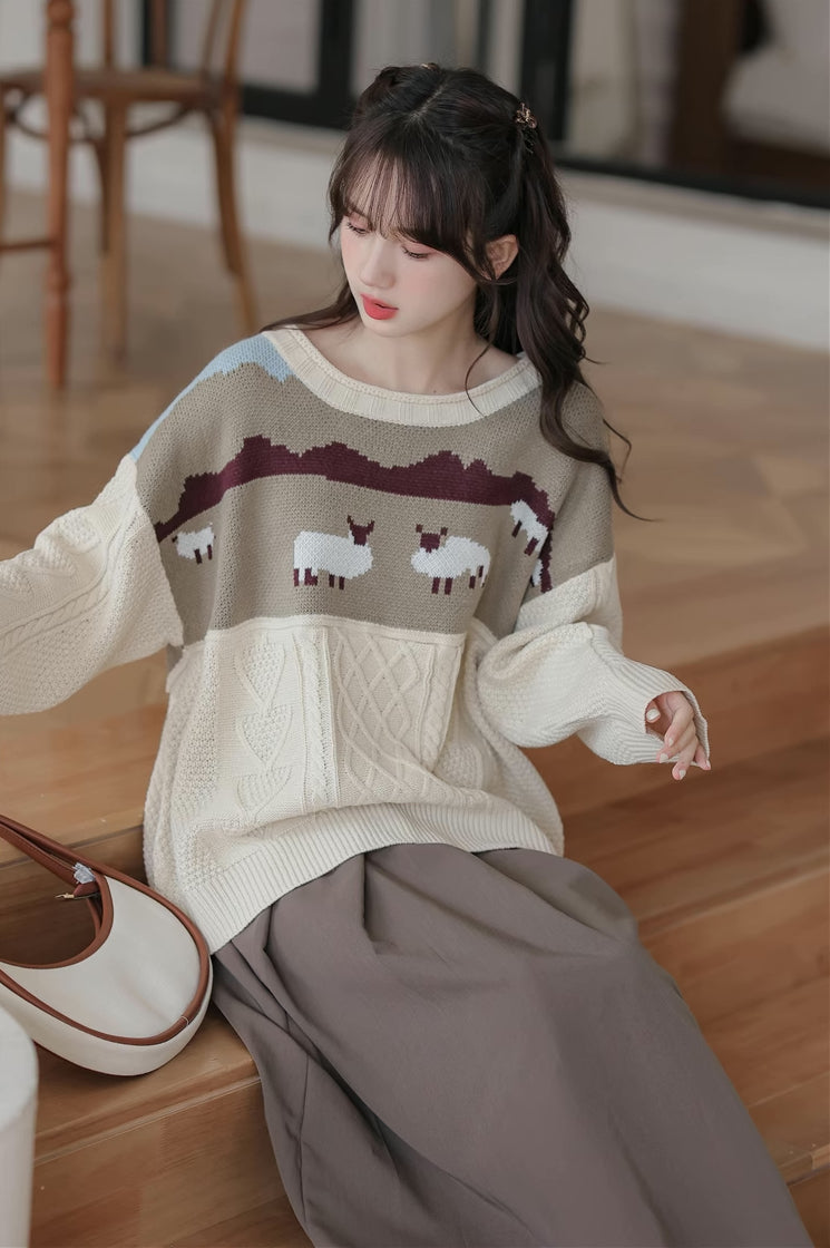Sheep Country Sweater (Cream)
