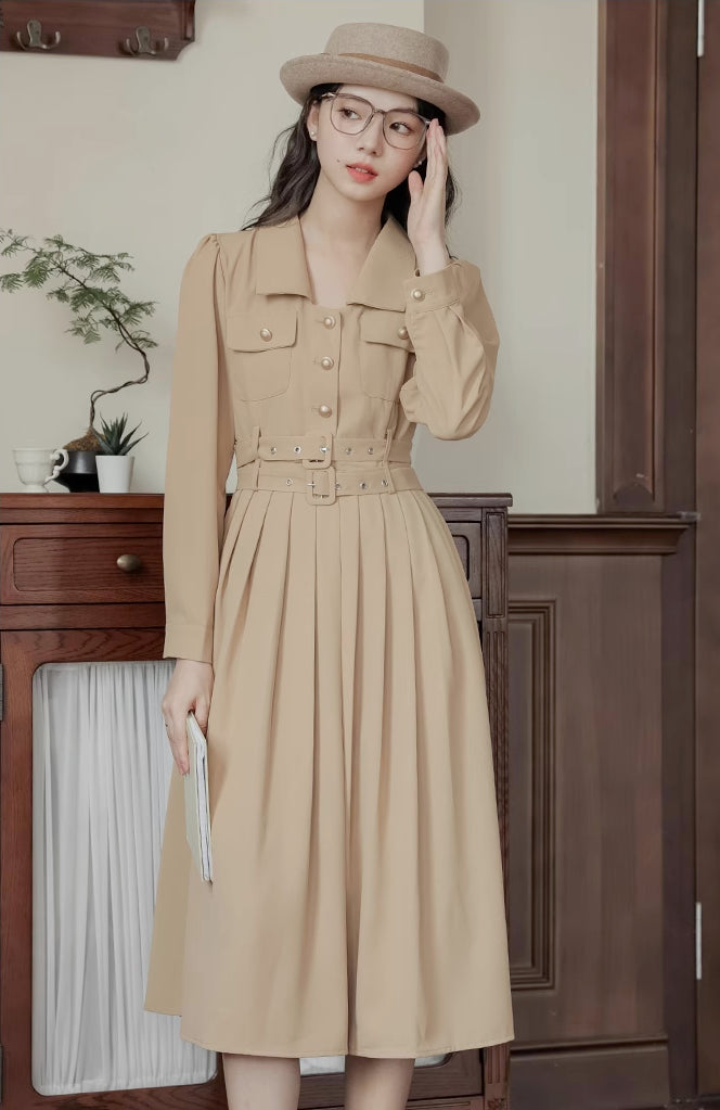 Detective Trench Dress (Khaki)