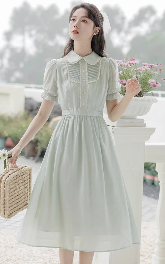 Sunday Tea Midi Dress (Eggshell Blue)