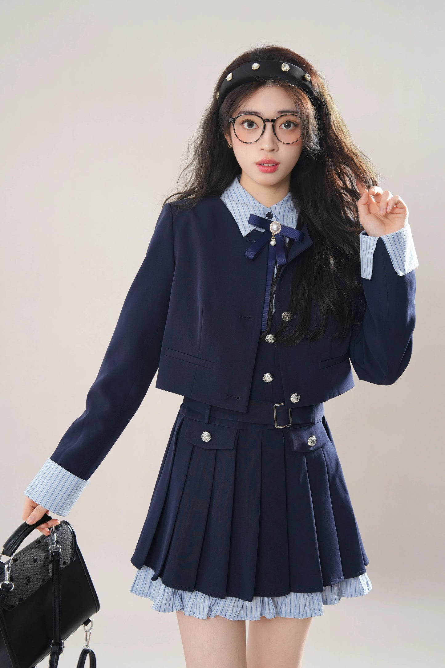Little Academy Dress & Jacket Set (Navy)