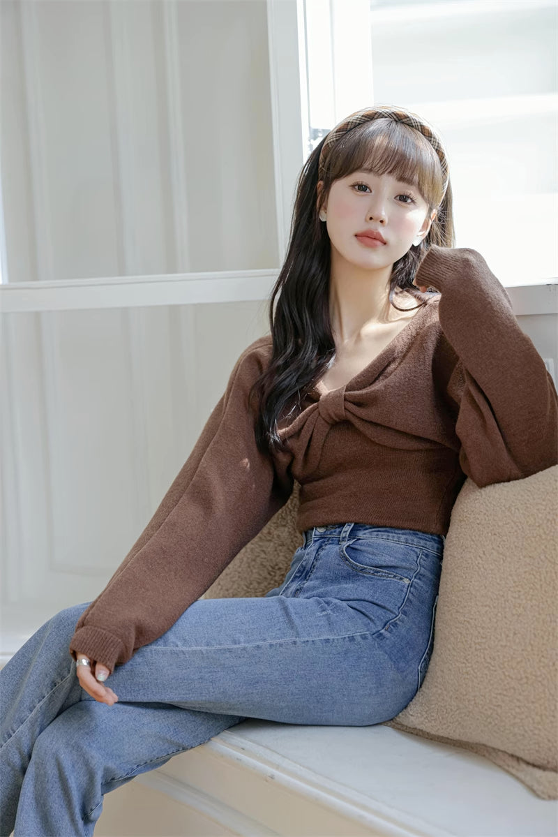 Bow Front Sweater (8 Colors)