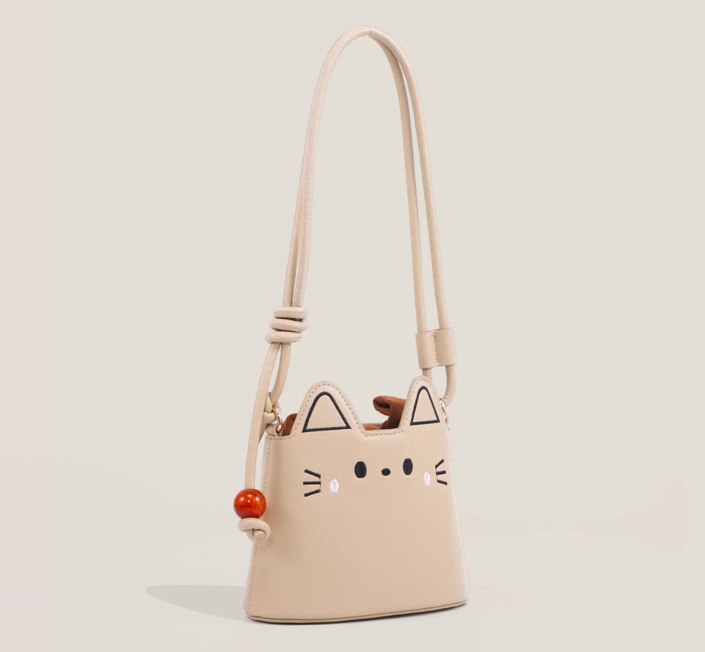 Cat Bucket Bag (Beige)