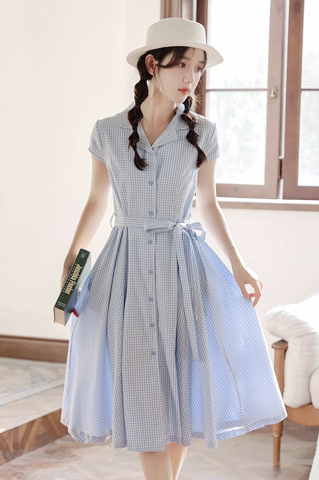 Classic Gingham Shirt Dress (2 Colors)