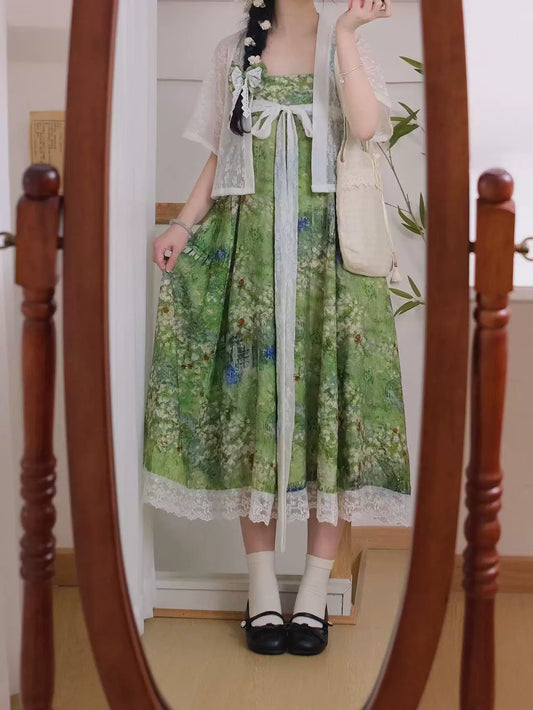 Watercolor Garden Qixiong Dress (Green)