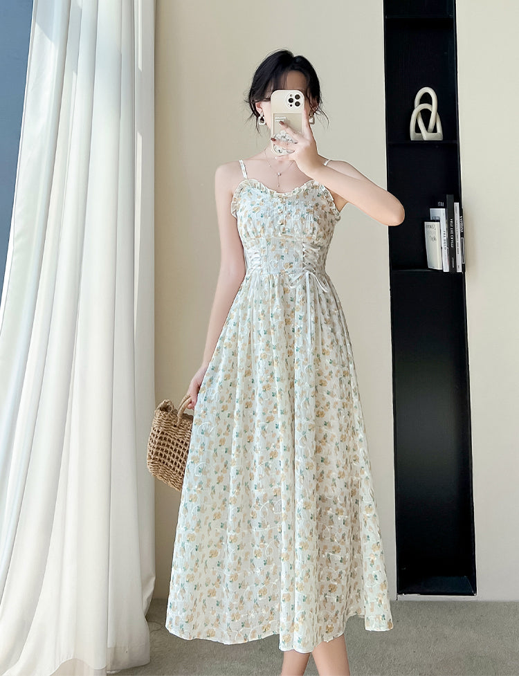 May Flowers Lace Up Cami Dress (3 Colors)