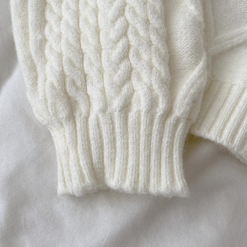 Pastel Cropped Cable Knit Cardigan (4 Colors)