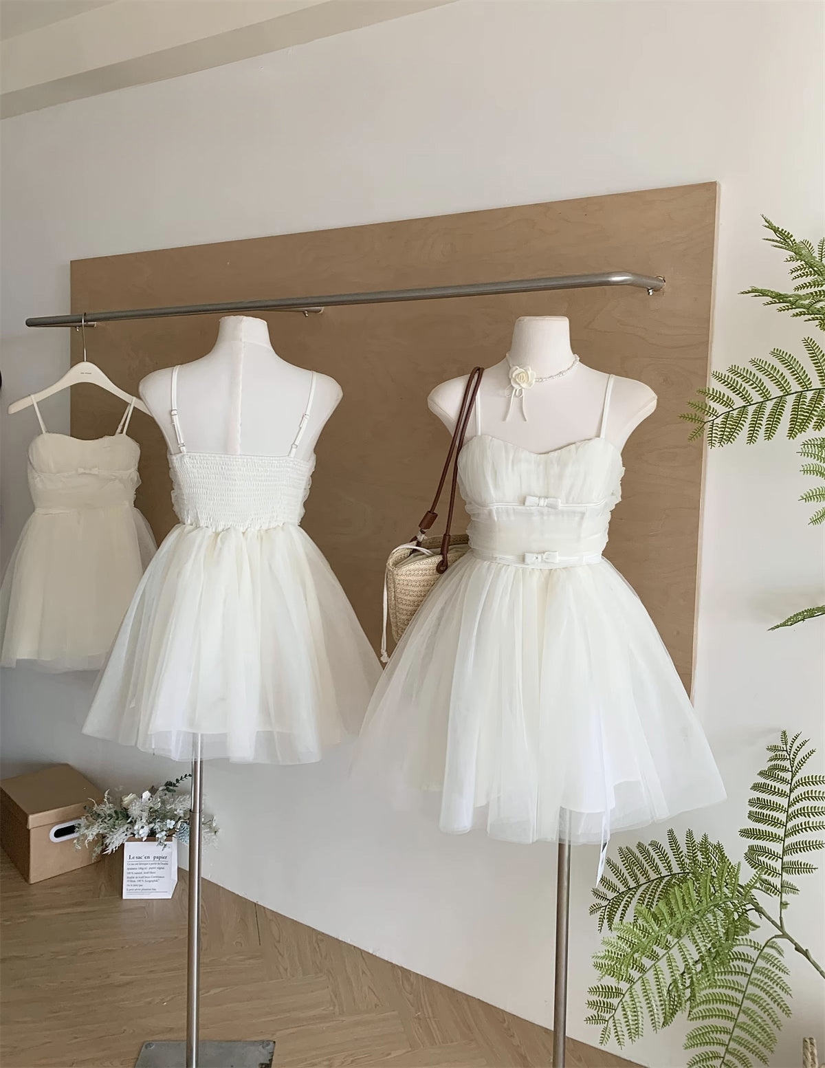 Ballet Tulle Mini Dress (White)