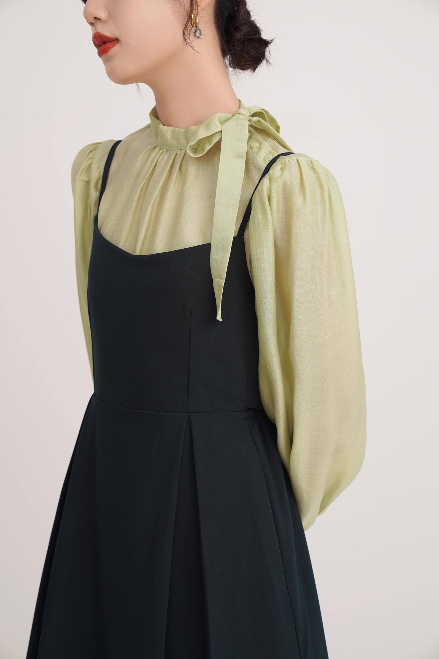 Bow Back Cami Dress & Blouse Set (2 Colors)