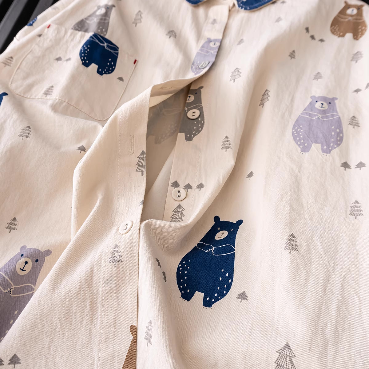 Forest Bear Blouse (Beige)