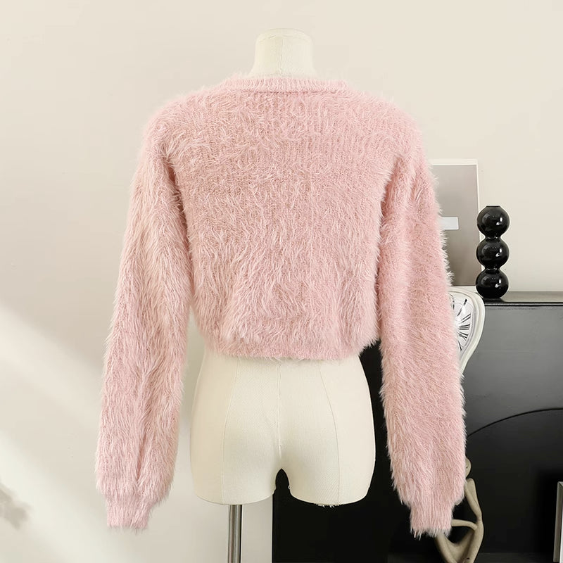 Cropped Fuzzy Sweater (8 Colors)