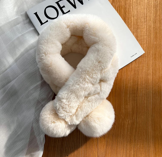 Fuzzy Pom Pom Scarf (6 Colors)