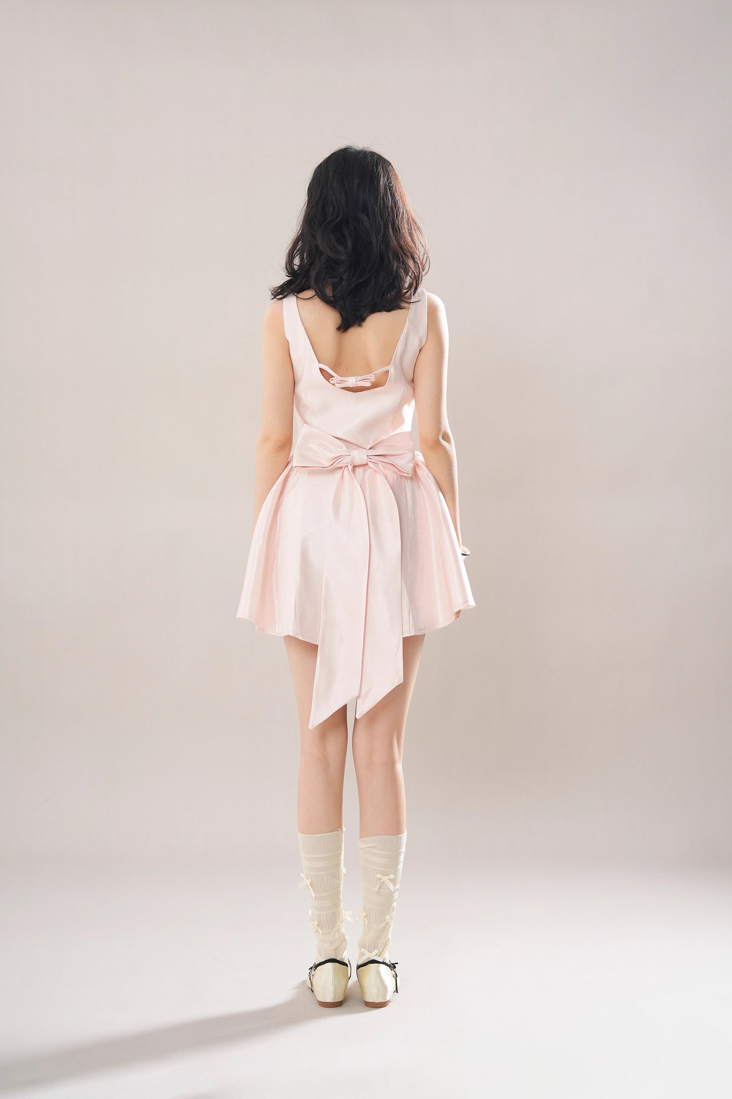 Pirouette Bow Mini Dress (Pink)