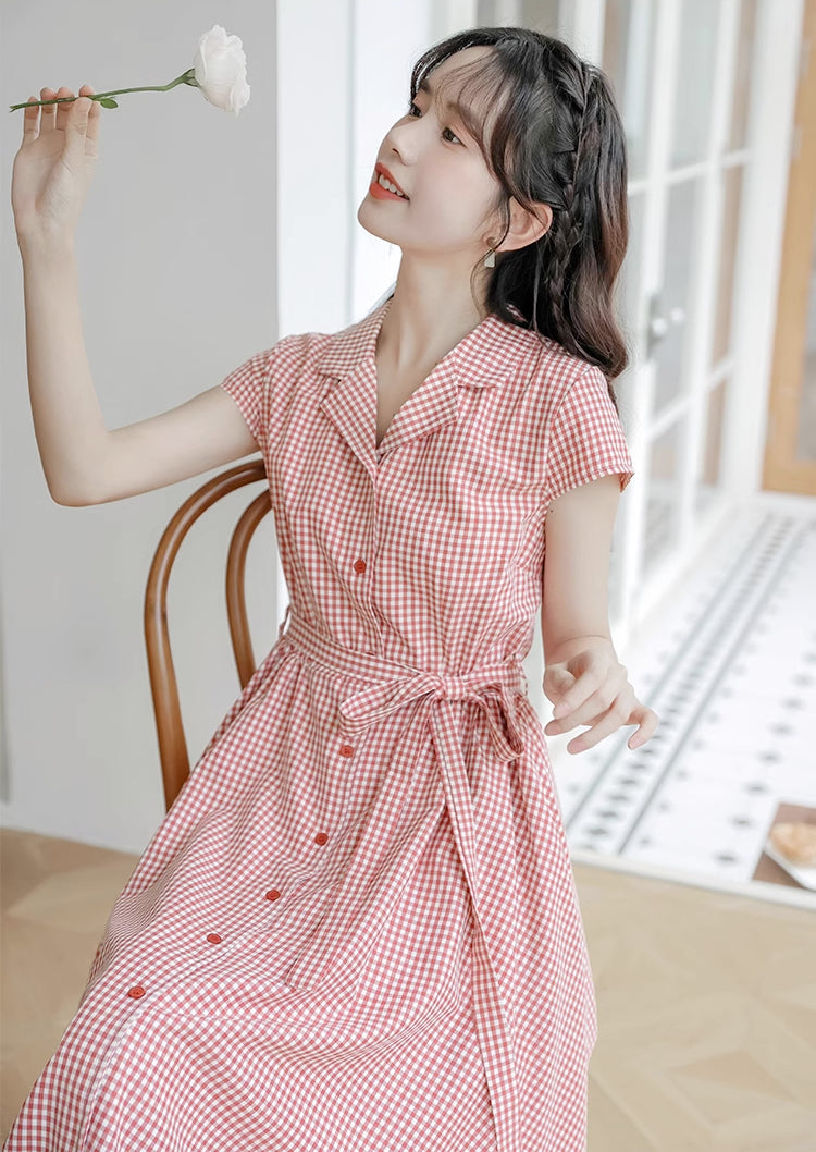 Classic Gingham Shirt Dress (2 Colors)