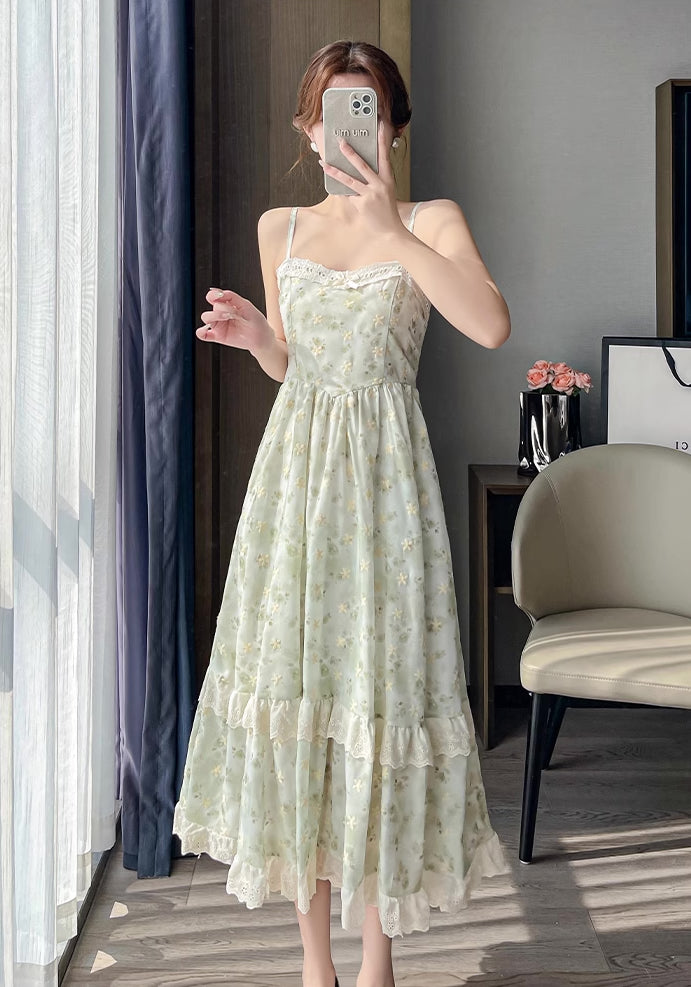 Watercolor Rose Cami Midi Dress (3 Colors)