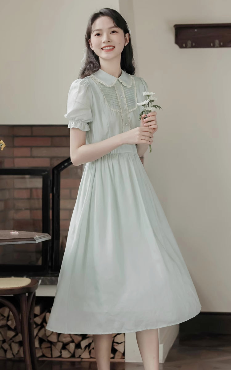 Sunday Tea Midi Dress (Eggshell Blue)