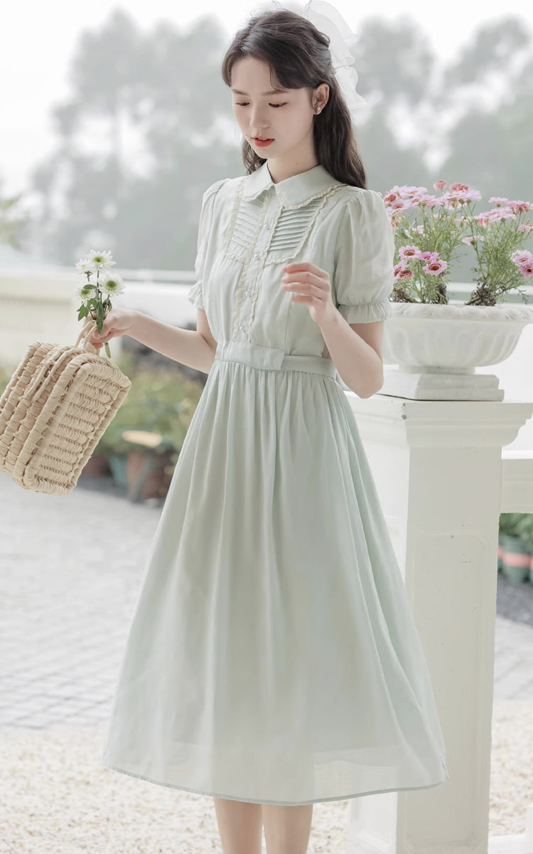 Sunday Tea Midi Dress (Eggshell Blue)