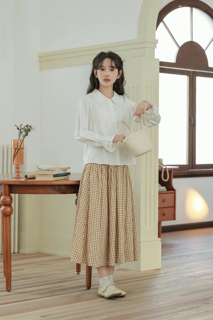 Gingham Midi Skirt (4 Colors)