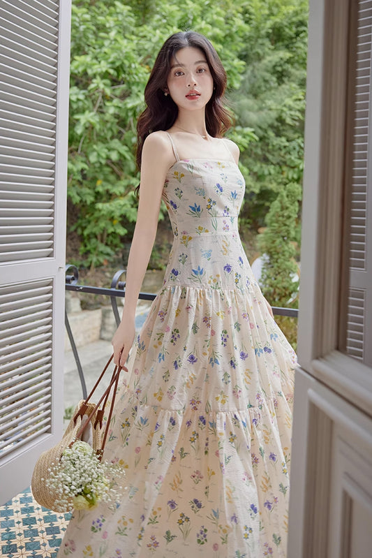 Floral Poetry Cami Maxi Dress (White)