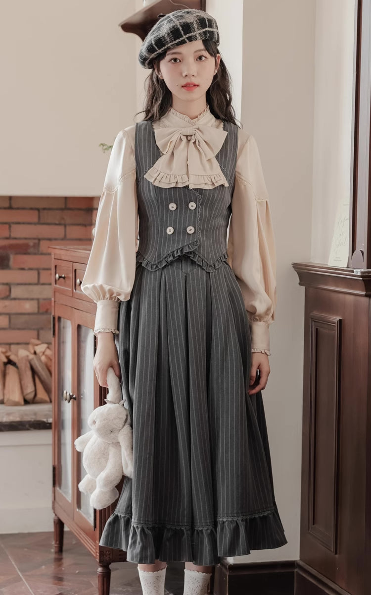 Victoria Stripe Waistcoat (Gray)