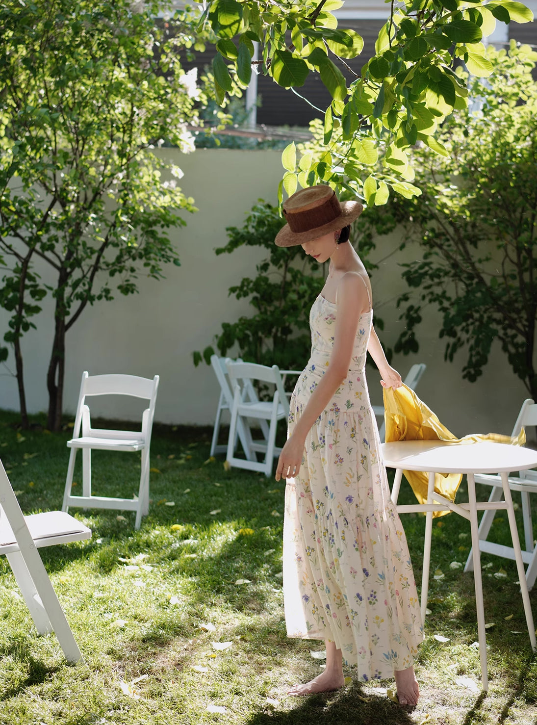 Floral Poetry Cami Maxi Dress (White)