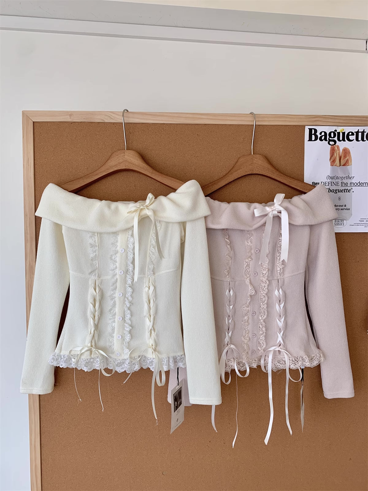 Ballet Lace Knitted Two-Piece Mini Skirt Set (2 Colors)